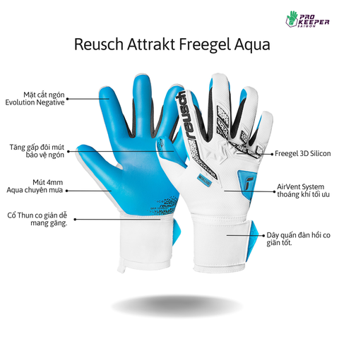 [Chuyên mưa] Găng Tay Thủ Môn Reusch Attrakt Freegel Aqua 5570439 1126