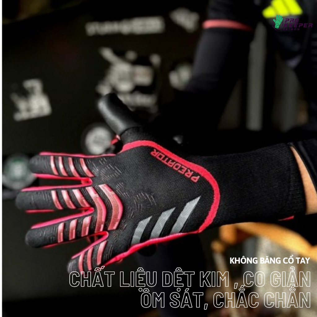 [Không Dây] Găng Tay Thủ Môn Adidas Predator GL Pro Stealth Victory JF8900 Dính Cao Cấp