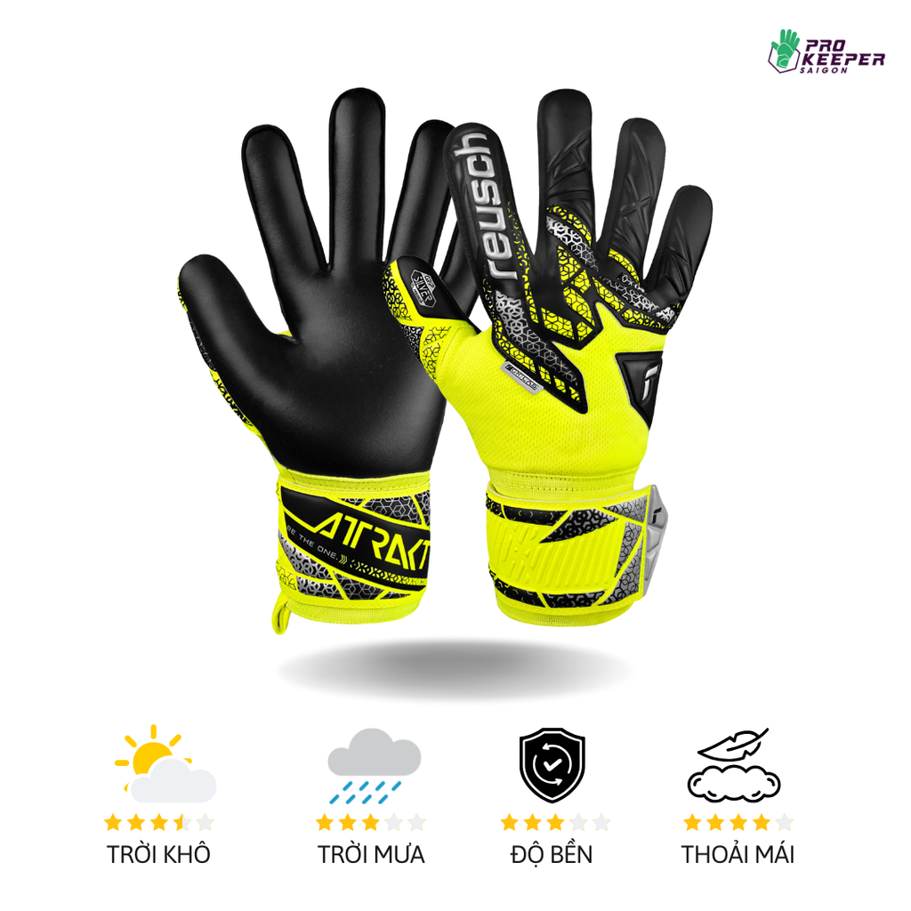 [Giá Tầm Trung] Găng Tay Thủ Môn Reusch Attrakt Silver 5570215 2025