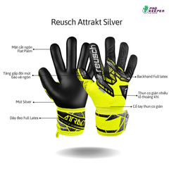 [Giá Tầm Trung] Găng Tay Thủ Môn Reusch Attrakt Silver 5570215 2025