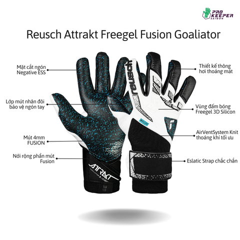 [Siêu Dính] Găng Tay Thủ Môn Reusch Attrakt Freegel Fusion Goaliator 5570995 1125