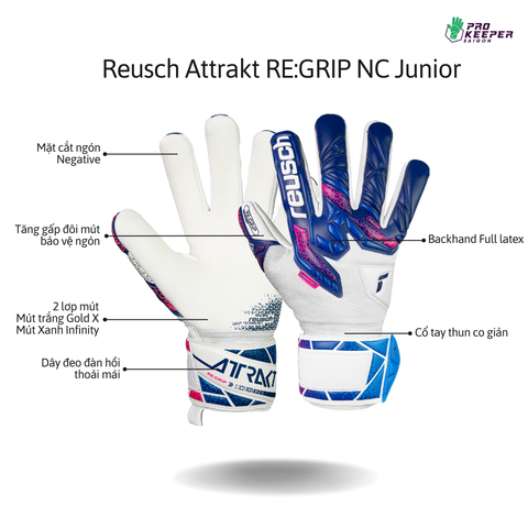 Găng Tay Thủ Môn Reusch Attrakt RE:GRIP NC Junior 5572535 4310