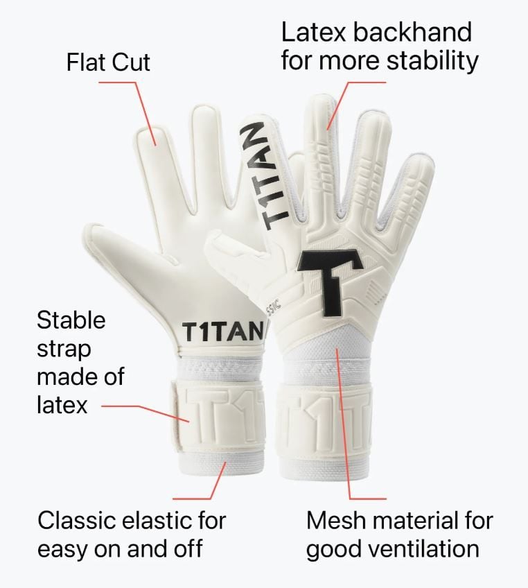 Găng Tay Thủ Môn T1tan Classic 1.0 White Out