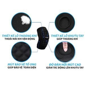 Băng khuỷu tay YASU đệm tổ ong phân tác lực tác động chơi đá banh