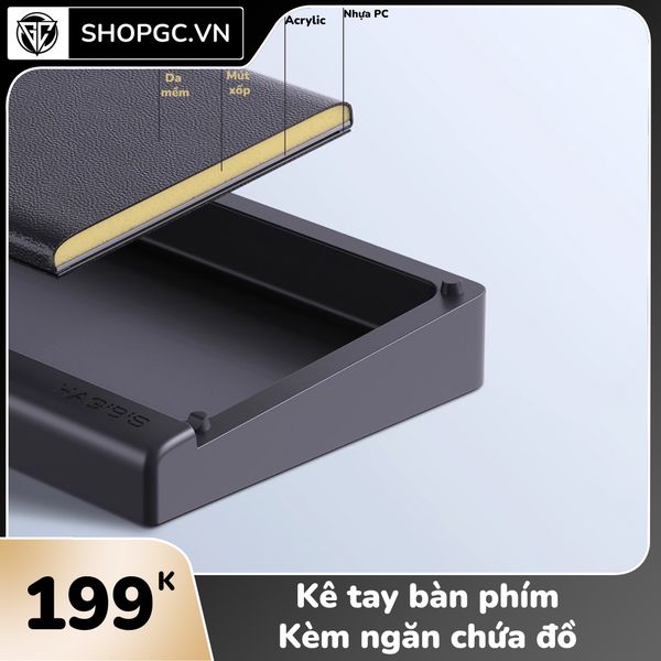Kê tay bàn phím kèm ngăn chưa đồ