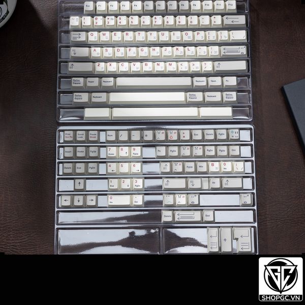 Keycap XMI CLONE 6085 | Keycap 6085 Hollow Red Russian Sub Legend Nhựa PBT 145 nút in nhiệt Dyesub