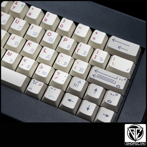 Keycap XMI CLONE 6085 | Keycap 6085 Hollow Red Russian Sub Legend Nhựa PBT 145 nút in nhiệt Dyesub