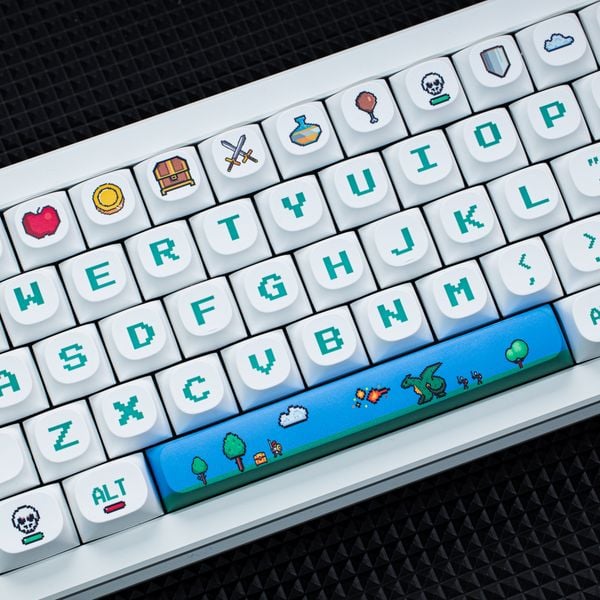 Keycap Pixel Wind Power | MA Pixel Wind Power Font chữ béo | Keycap nhựa PBT 119 nút in nhiệt Dyesub