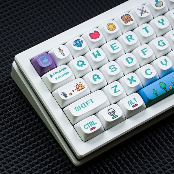 Keycap Pixel Wind Power | MA Pixel Wind Power Font chữ béo | Keycap nhựa PBT 119 nút in nhiệt Dyesub