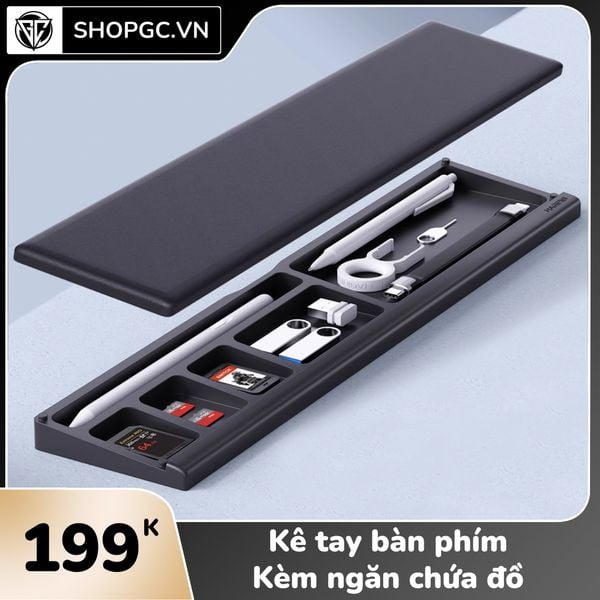 Kê tay bàn phím kèm ngăn chưa đồ