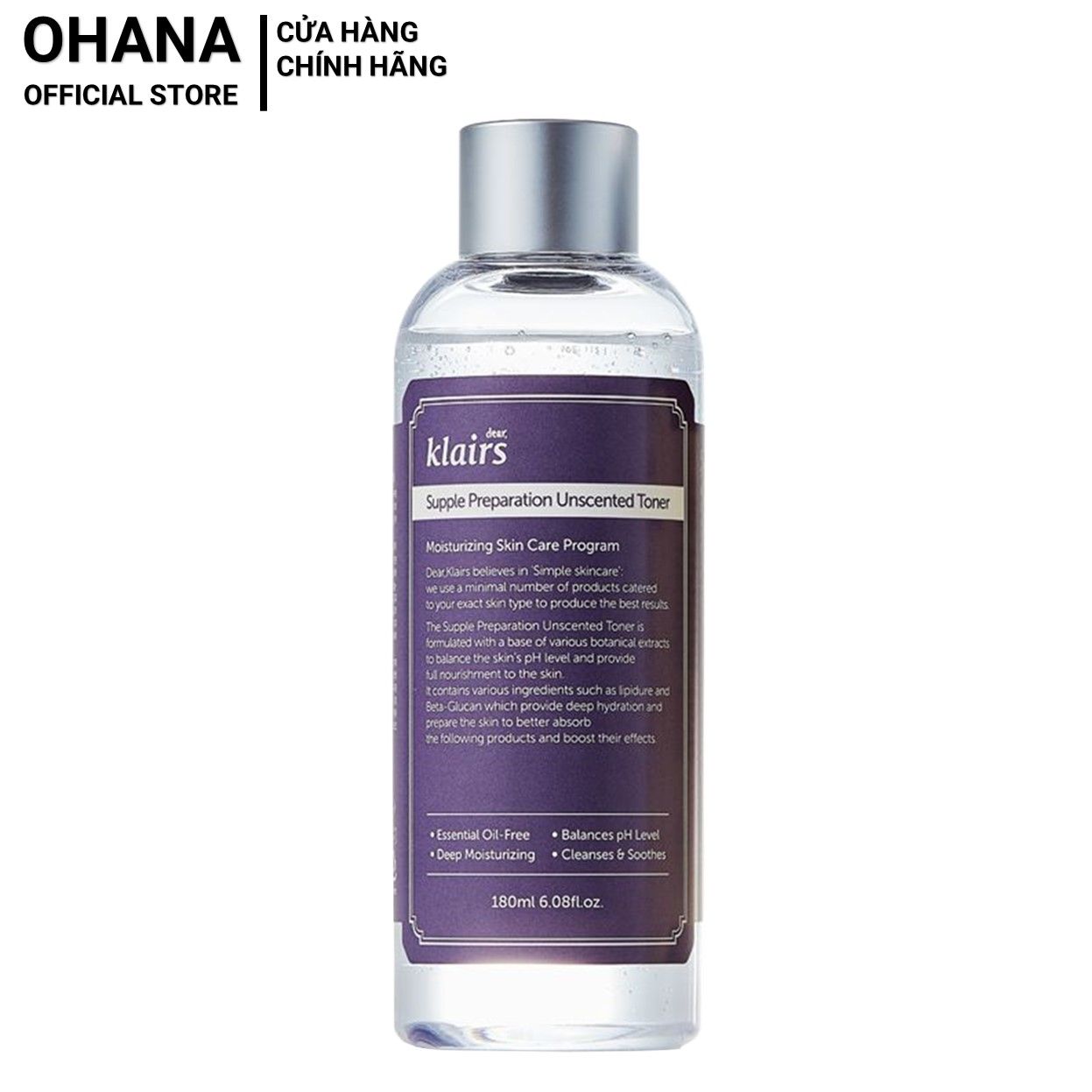  [Deal 1 thùng] Nước hoa hồng Dear, Klairs Unscented Toner 180ml - Không Mùi Hương - T50 