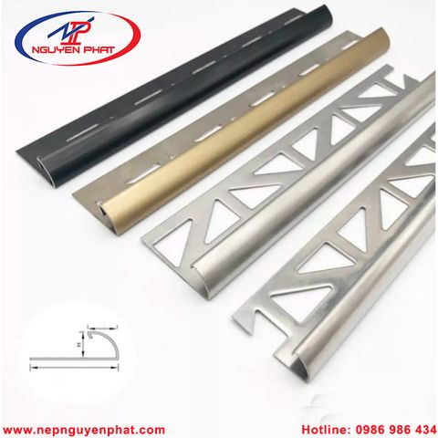 Nẹp Inox Ốp Góc Gạch Bo Tròn H12mm
