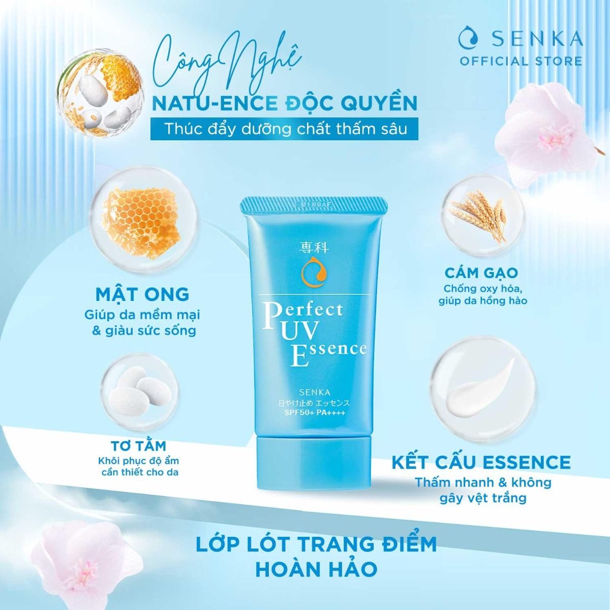 Kem Chống Nắng Nâng Tông Senka Perfect UV Essence 50g | An Beauty Shop