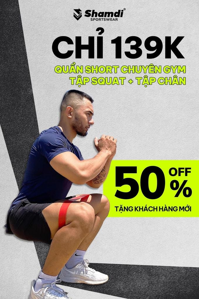 Quần Short Thể Thao Tập Gym Chạy Bộ Shamdi Basic Daily Sport