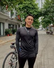 Áo Thun Thể Thao Shamdi Dài Tay Higher Neck Tee Đen