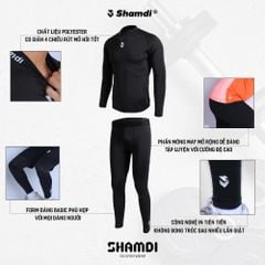 Áo Thun Thể Thao Shamdi Dài Tay Higher Neck Tee Đen