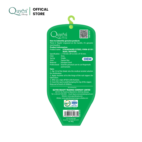  Quyen Beauty Professional Steel Nail Nippers VNN-0191 