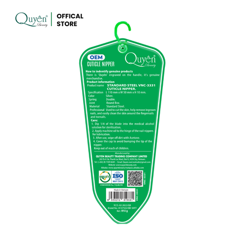  Quyen Beauty Professional Steel Cuticle Nippers VNC-3331 