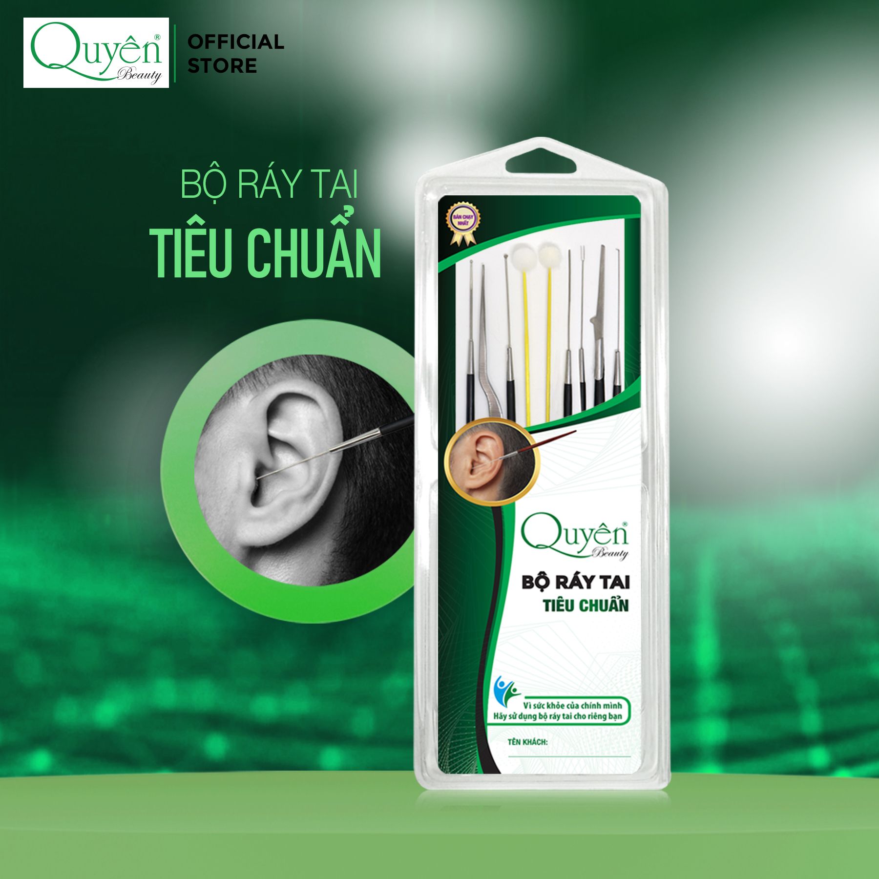  Bộ Ráy Tai Tiêu Chuẩn Quyên Beauty (Combo 9 Dụng Cụ) 