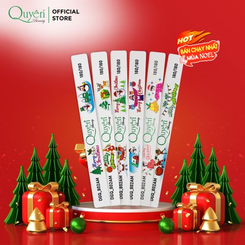 Dũa Giấy Cao Cấp Hoạ Tiết Giáng Sinh Quyên Beauty DGQ-802AM (6 cây / Vỉ) - Hàng New - Top Bán Chạy Mùa Noel 