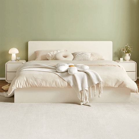 Giường ngủ đôi vân gỗ, full trắng nhiều kích thước hiện đại - Nội thất IGA - GP338