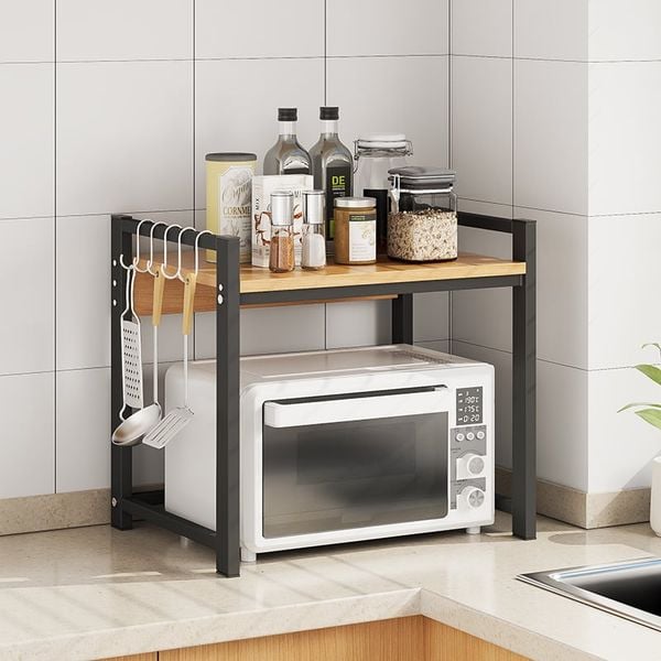 Kệ Bếp 2-3 Tầng Nhỏ Gọn, Khung Đen Tĩnh Điện Chống Gỉ - Nội Thất IGA - GM129
