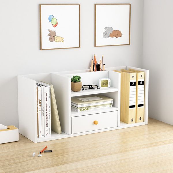 Kệ Sách Để Bàn Có 4 Ngăn Tủ, 1 Hộc Tủ Nhỏ Gọn - GP258