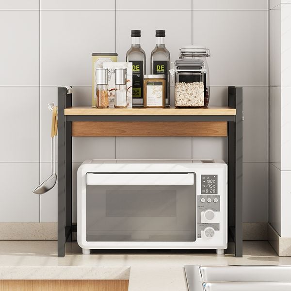 Kệ Bếp 2-3 Tầng Nhỏ Gọn, Khung Đen Tĩnh Điện Chống Gỉ - Nội Thất IGA - GM129