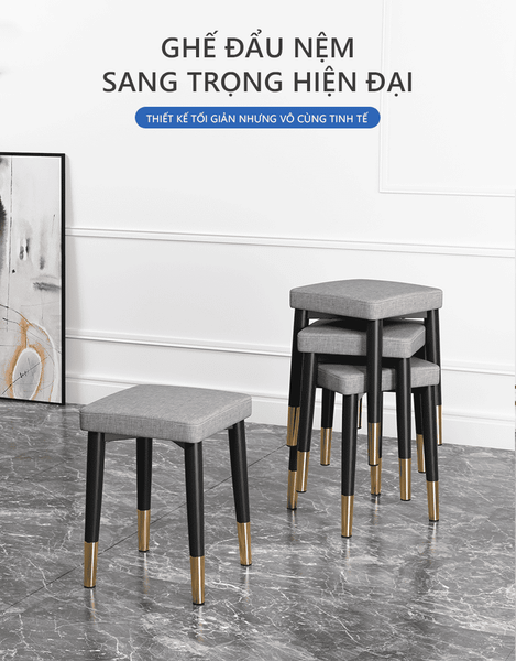 Ghế Đẩu Nệm Hình Vuông Sang Trọng - Nội Thất IGA - GN66