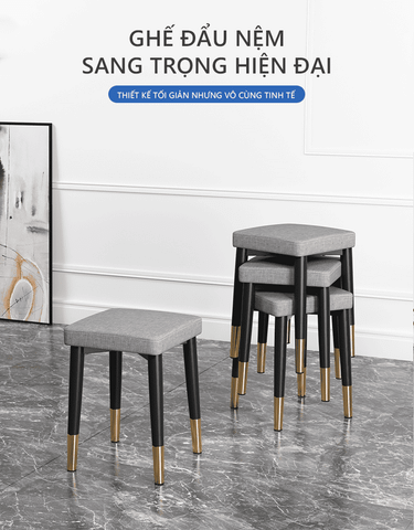 Ghế Đẩu Nệm Hình Vuông Sang Trọng - Nội Thất IGA - GN66