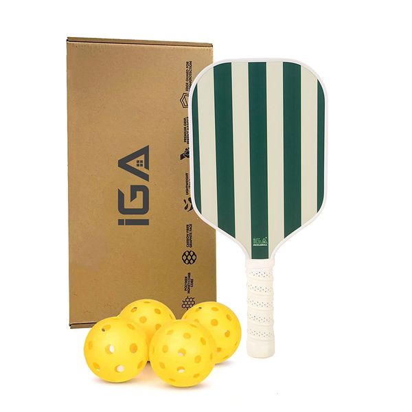 Vợt picklaball màu trắng sọc xanh rêu - Nội thất IGA - PK01.3 - Hết hàng