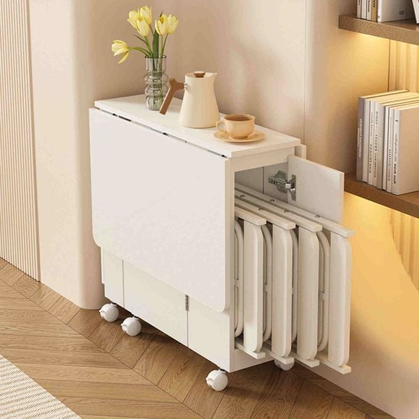 Bàn ăn thông minh gấp gọn màu trắng - GP372