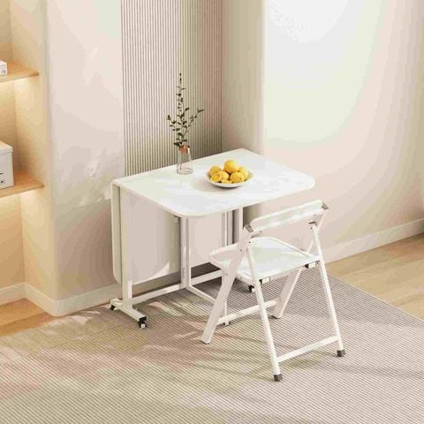 Bàn ăn thông minh gấp gọn full trắng - GM194