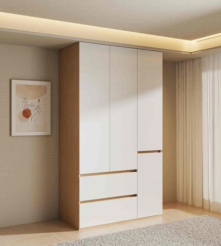 Tủ quần áo 3 cánh vân gỗ trắng - GP339
