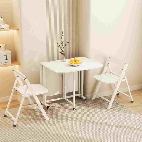 Bàn ăn thông minh gấp gọn full trắng - GM194