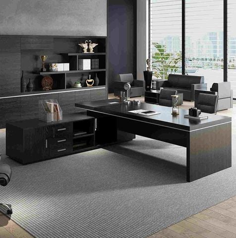 Bàn giám đốc có kèm tủ màu óc chó - GDN1