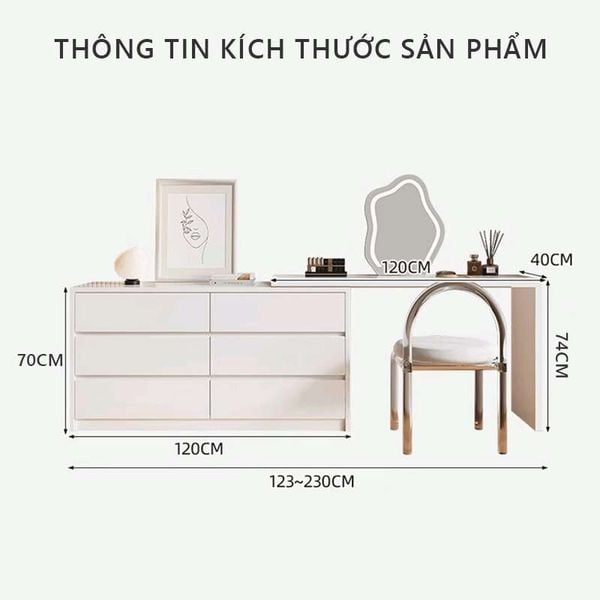 Bàn Trang Điểm Đa Năng Thiết Kế Thông Minh Kèm Tủ Hiện Đại - GP305