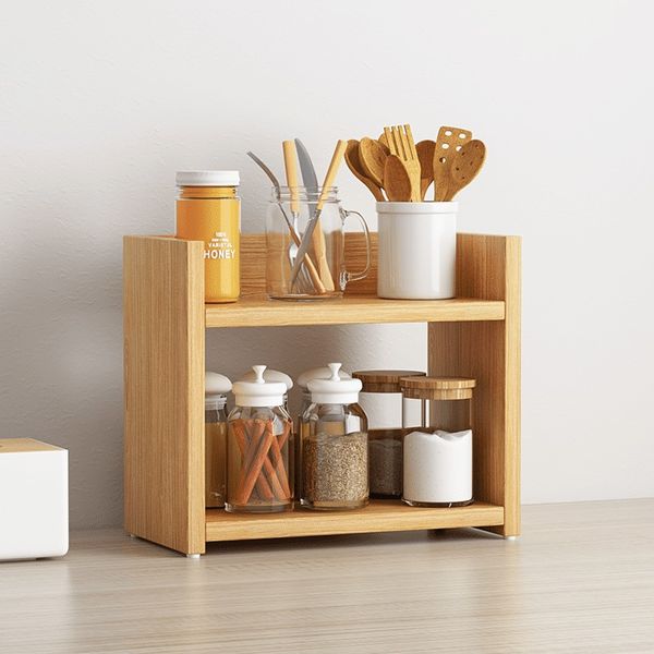 Kệ Đựng Gia Vị Gỗ MDF 2 Tầng Đa Năng - Nội Thất IGA - GA18