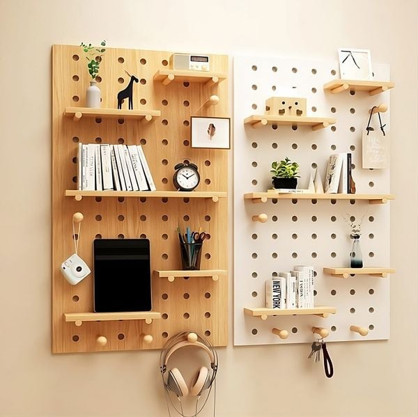 Bảng PEGBOARD Gỗ Treo Tường Hỗ Trợ Trang Trí Không Gian Phòng - Nội Thất IGA - GP295