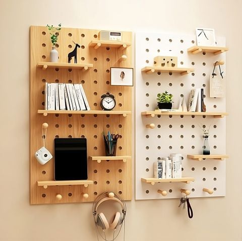 Bảng PEGBOARD Gỗ Treo Tường Hỗ Trợ Trang Trí Không Gian Phòng - Nội Thất IGA - GP295