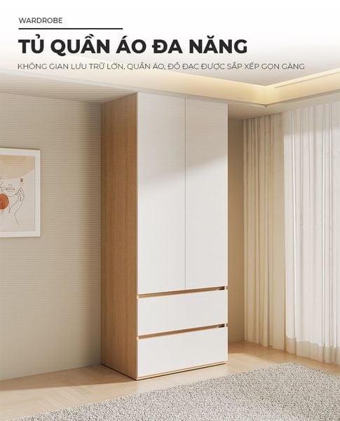 Tủ quần áo đơn nhỏ gọn, tiết kiệm diện tích, hiện đại - Nội thất IGA - GP345