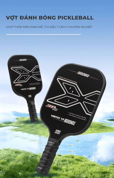 Vợt Pickleball cao cấp, sang trọng viền trắng - Nội thất IGA - PK02.2
