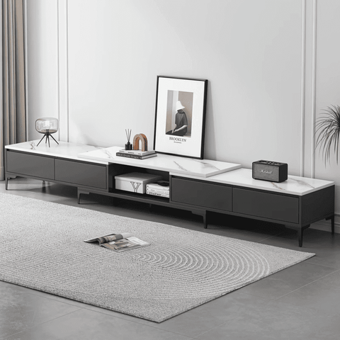 Kệ TiVi Mặt Vân Đá Mở Rộng Thu Gọn Phong Cách Bắc Âu - Nội Thất IGA - GP299