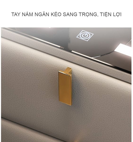 Tab Đầu Giường Bằng Da Tích Hợp Sạc Bluetooth, Đèn Led Hiện Đại - Nội Thất IGA - GA36