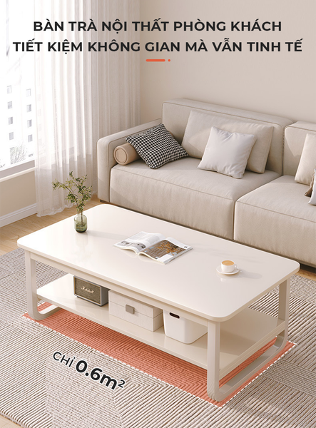 Bàn Trà Sofa Vân Gỗ Thiết Kế 2 Tầng Gọn Nhẹ - Nội Thất IGA - GM135