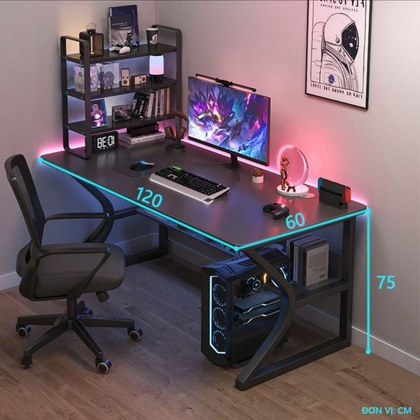 Bàn Gaming Gỗ Chân Chữ K Có Ngăn Phụ, Chịu Lực Tốt Lên Đến 100kg - GM67