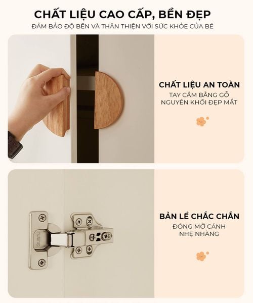 Tủ quần áo trẻ em 4 cánh mở rộng rãi – GP374