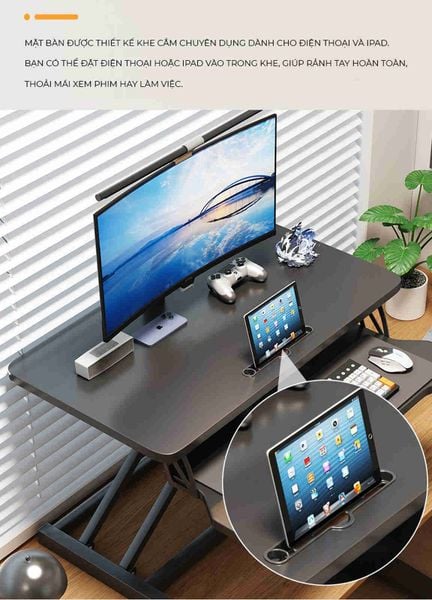 Bàn làm việc nâng hạ 2 tầng - GN72