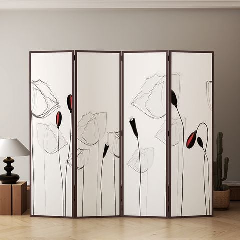 Bộ Bình phong 4 tấm in vải canvas GP392
