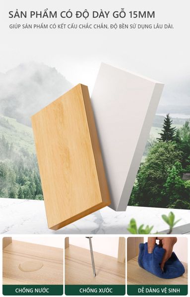Tủ Quần Áo Vân Gỗ Trắng Có 2 Ngăn Tủ Đựng Đồ Tiện Lợi - Nội Thất IGA - GP264